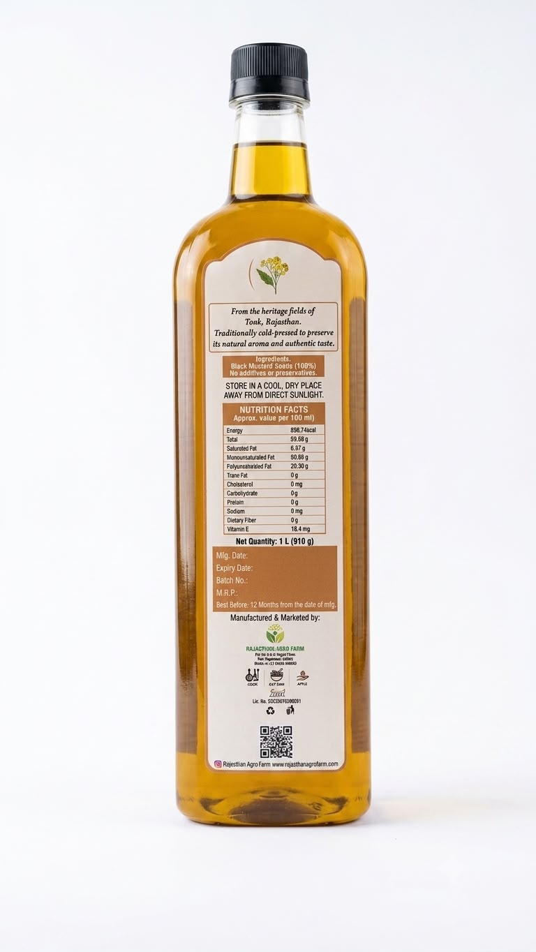Baba Cold-Pressed Mustard Oil (Premium Glass)