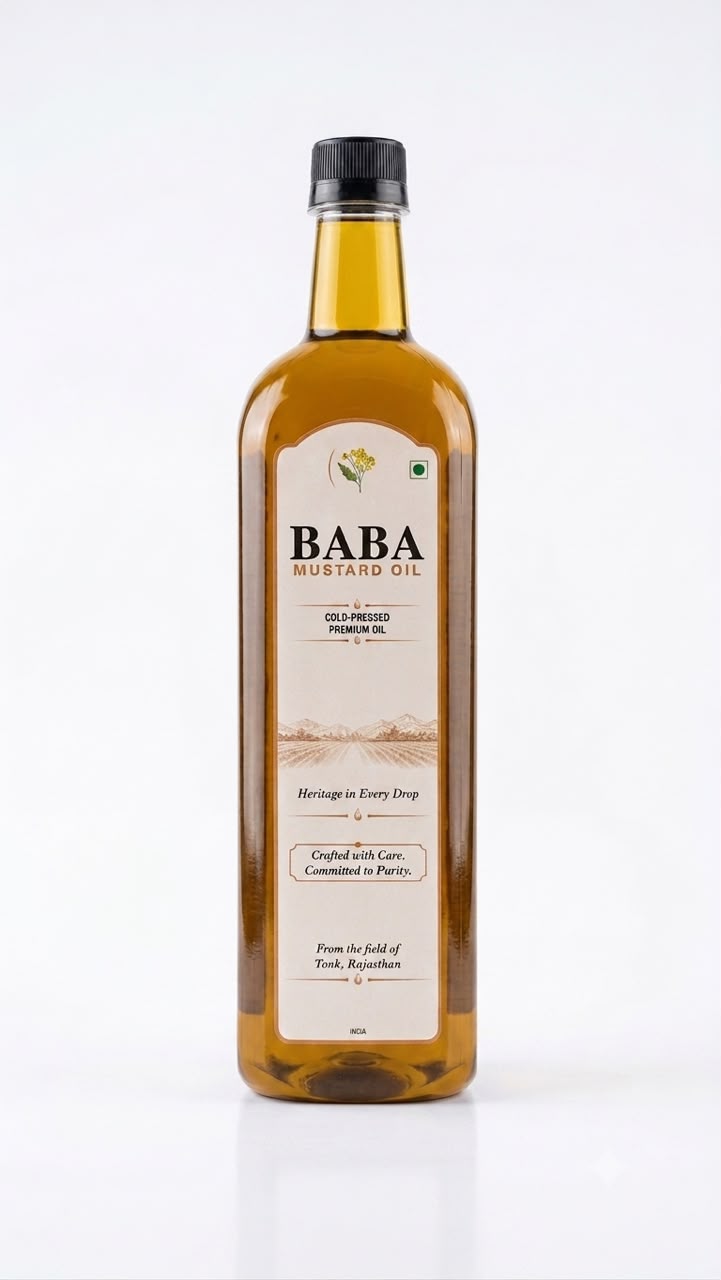 Baba Cold-Pressed Mustard Oil (Compact Bottle)