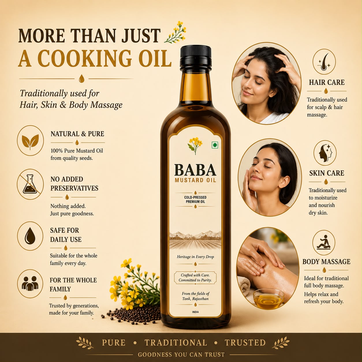 Baba Cold-Pressed Mustard Oil (Kitchen Dispenser)